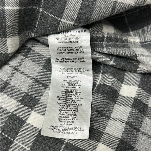 Selected Homme Grey Plaid Button Down Shirt - Picture 7 of 8